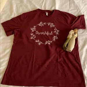 Women’s XL Bella Canvas maroon “thankful” tee